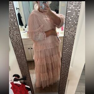 ✨SOLD✨Ivy City Co whimsical dress in blush.